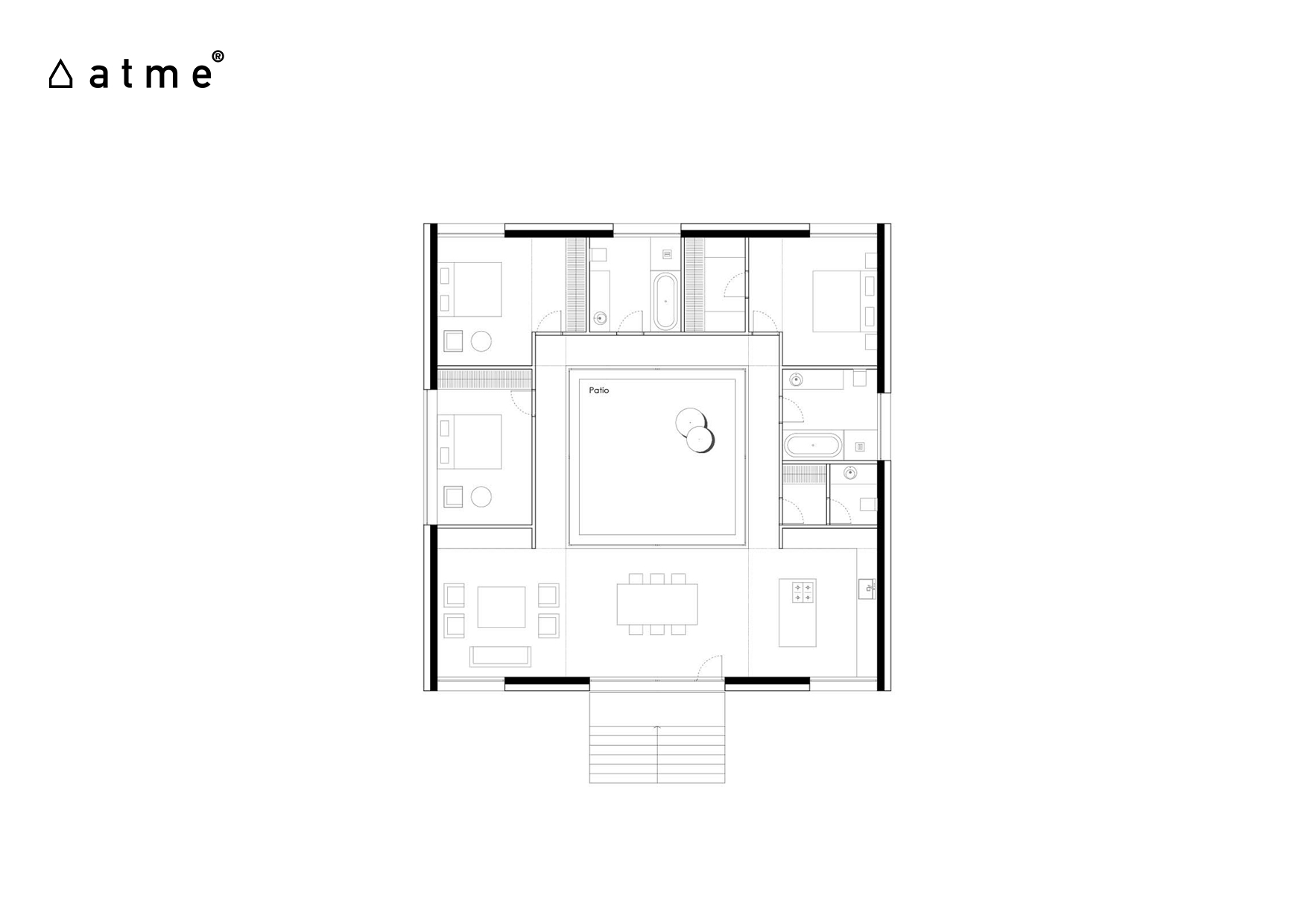 atme-grundriss-ONE-CABIN-FOR-DIFFERENT-USES-bungalow-lichthof